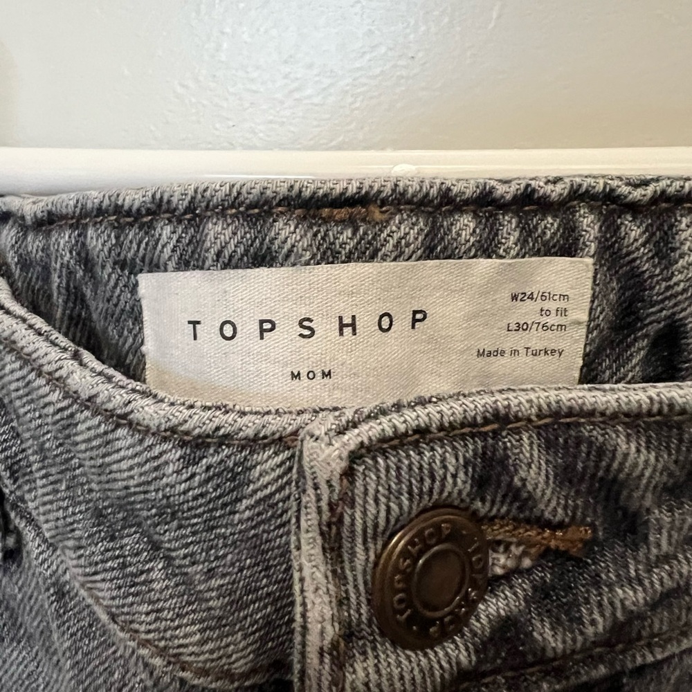 Topshop Gray Mom Jeans